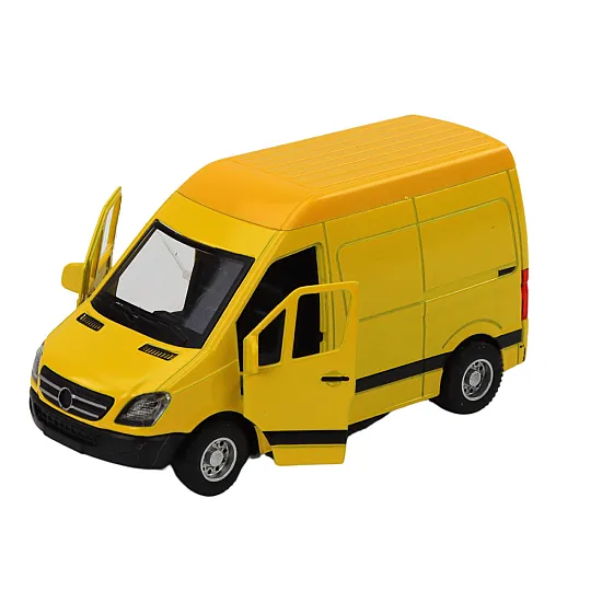 Delivery Car 1:32 Lights Sounds Red Black Yellow White Žaisliniai automobiliai