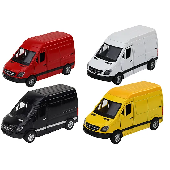 Delivery Car 1:32 Lights Sounds Red Black Yellow White Žaisliniai automobiliai