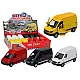 Delivery Car 1:32 Lights Sounds Red Black Yellow White Žaisliniai automobiliai