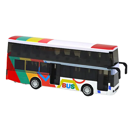 Double Decker Bus With Metal Drive, Colorful Lights, Sounds Rotaļlietu automašīnas