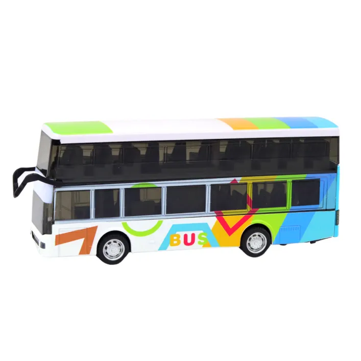 Double Decker Bus With Metal Drive, Colorful Lights, Sounds Rotaļlietu automašīnas