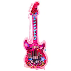 Elektrinė rožinė gitara su melodijos efktu