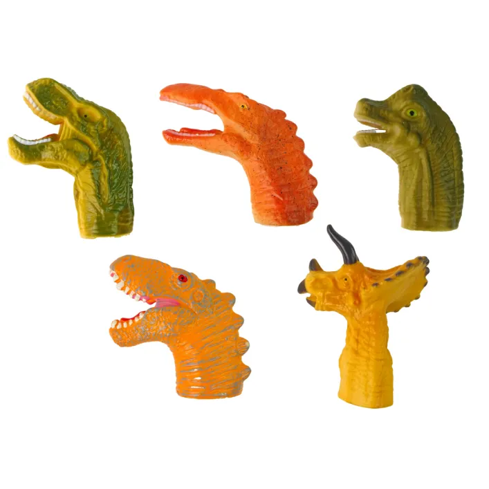 Dinozauru formas pirkstu leļļu komplekts 5 gb Dinozauri