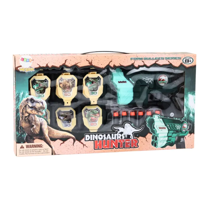 Šaušanas komplekts ar šauteni un dinozauru mērķi Šautenes