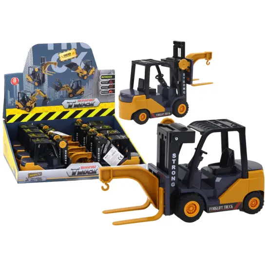 Forklift With Hook Adjustable Friction Drive Yellow Rotaļlietu automašīnas