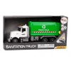Garbage truck Garbage bins Lights Sounds Drive White and green Rotaļlietu automašīnas
