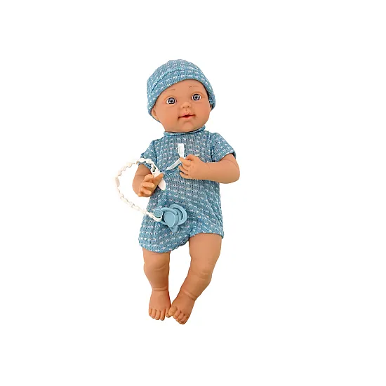 Baby doll with blue clothes and a pacifier Dolls and game sets