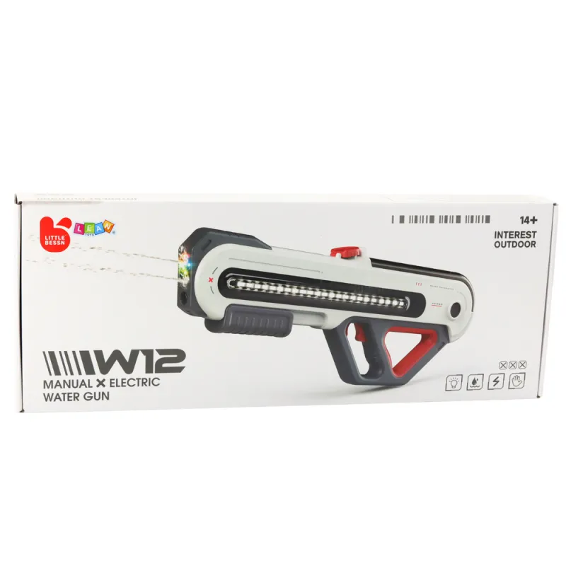 Large Gun Rifle W12 Electric Water LED White 60cm Šautenes