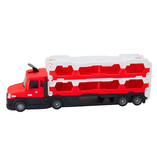 Lora Tow Truck Race Track 2in1 Lights Sounds Signs Cars Red Samochody-zabawki