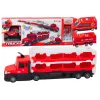 Lora Tow Truck Race Track 2in1 Lights Sounds Signs Cars Red Rotaļlietu automašīnas