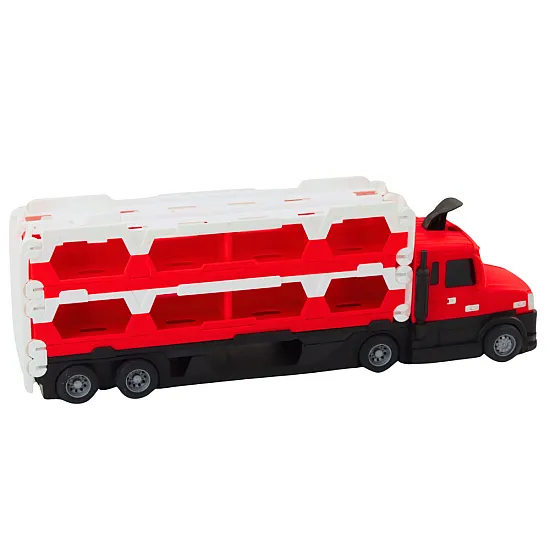 Lora Tow Truck Race Track 2in1 Lights Sounds Signs Cars Red Samochody-zabawki