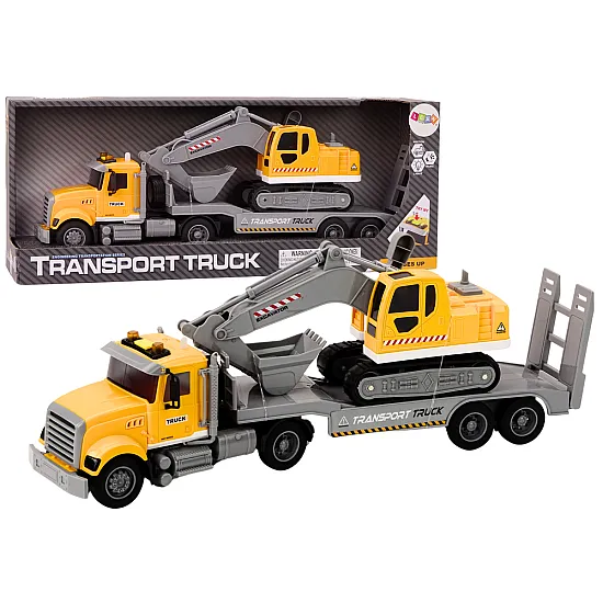 Lora Truck Crawler Excavator Lights Sounds Drive Yellow Žaisliniai automobiliai