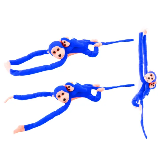 Mascot Plush Monkey with Baby, Blue 70 cm Plīša rotaļlietas