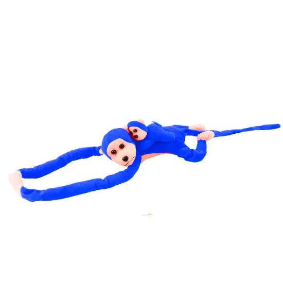 Mascot Plush Monkey with Baby, Blue 70 cm Plīša rotaļlietas