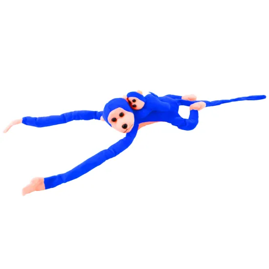 Mascot Plush Monkey with Baby, Blue 70 cm Plīša rotaļlietas