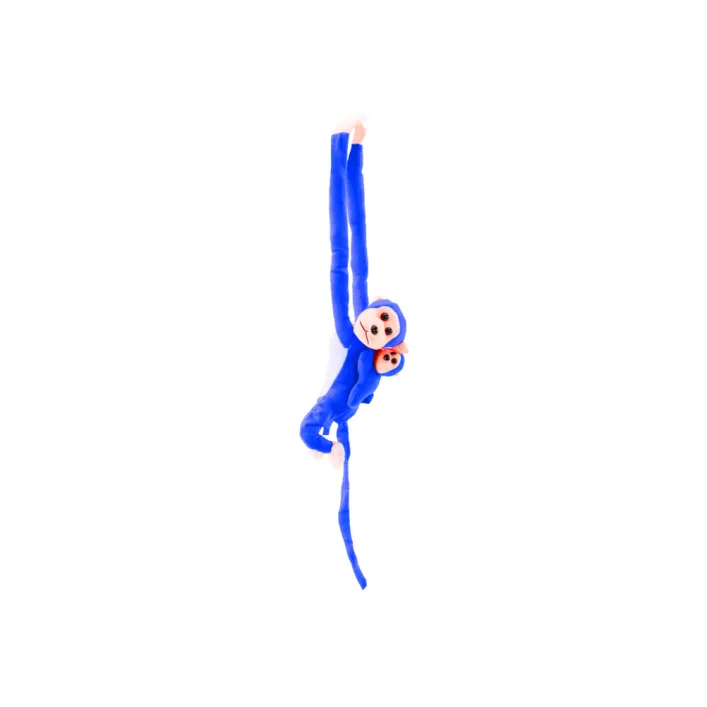 Mascot Plush Monkey with Baby, Blue 70 cm Plīša rotaļlietas
