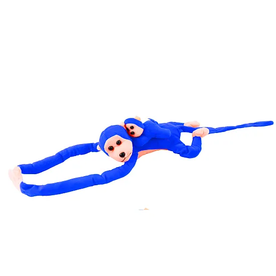 Mascot Plush Monkey with Baby, Blue 90 cm Plīša rotaļlietas