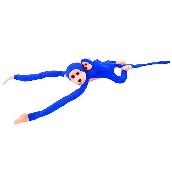 Mascot Plush Monkey with Baby, Blue 90 cm Plīša rotaļlietas