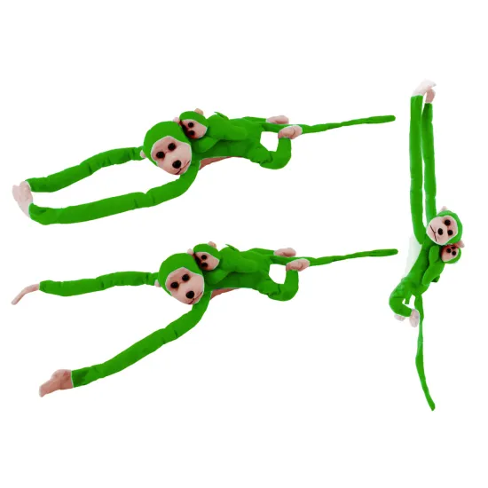 Mascot Plush Monkey with Baby, Green90 cm Plīša rotaļlietas