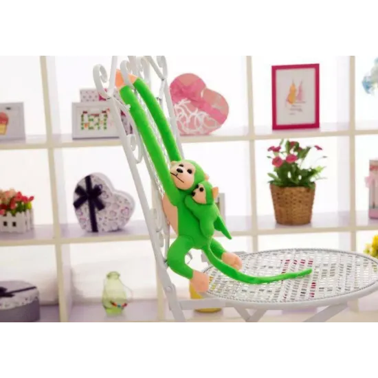 Mascot Plush Monkey with Baby, Green90 cm Plīša rotaļlietas