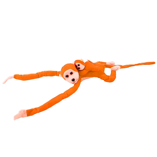 Mascot Plush Monkey with Baby, Orange 90 cm Plīša rotaļlietas