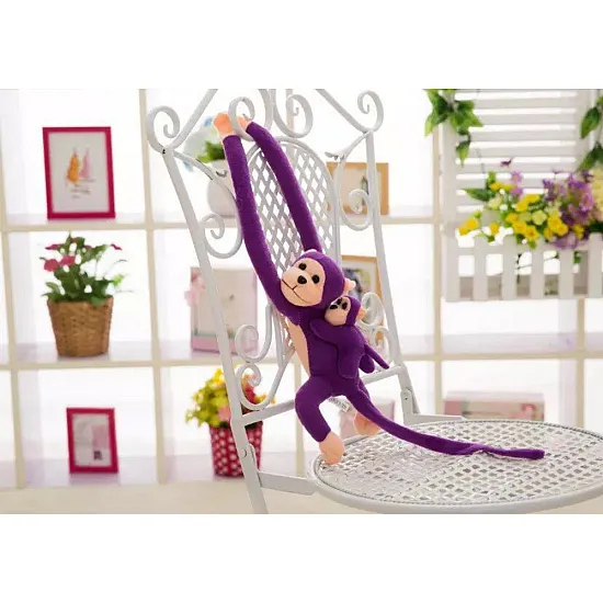 Mascot Plush Monkey with Baby, Purple 90 cm Plīša rotaļlietas