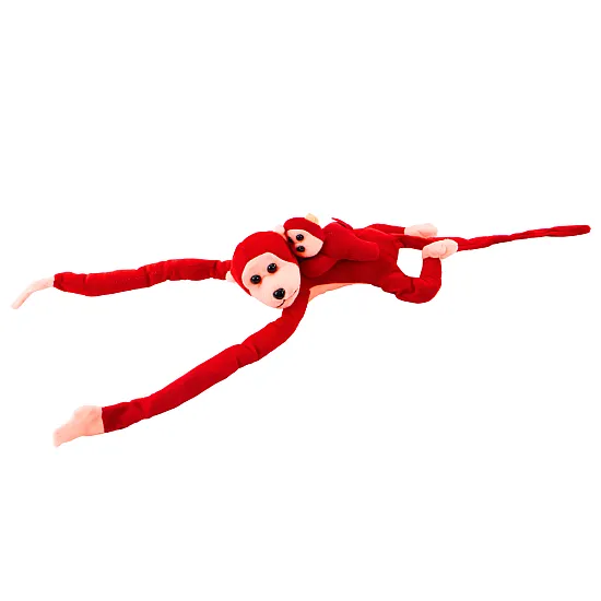 Mascot Plush Monkey with Baby, Red 90 cm Pehmolelut