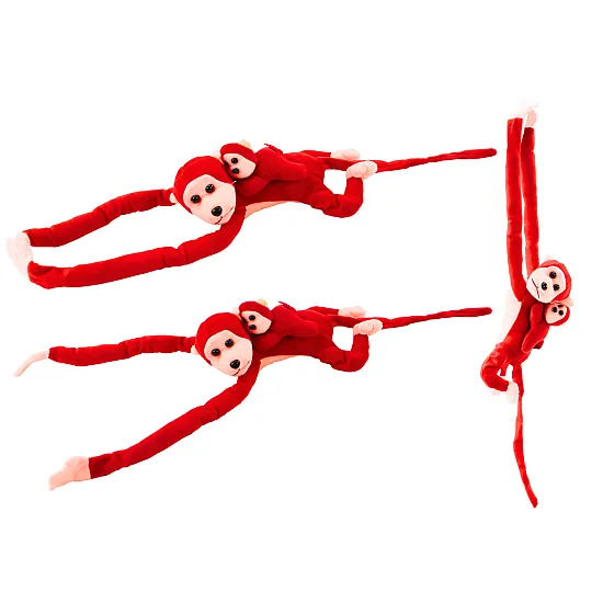 Mascot Plush Monkey with Baby, Red 90 cm Pehmolelut