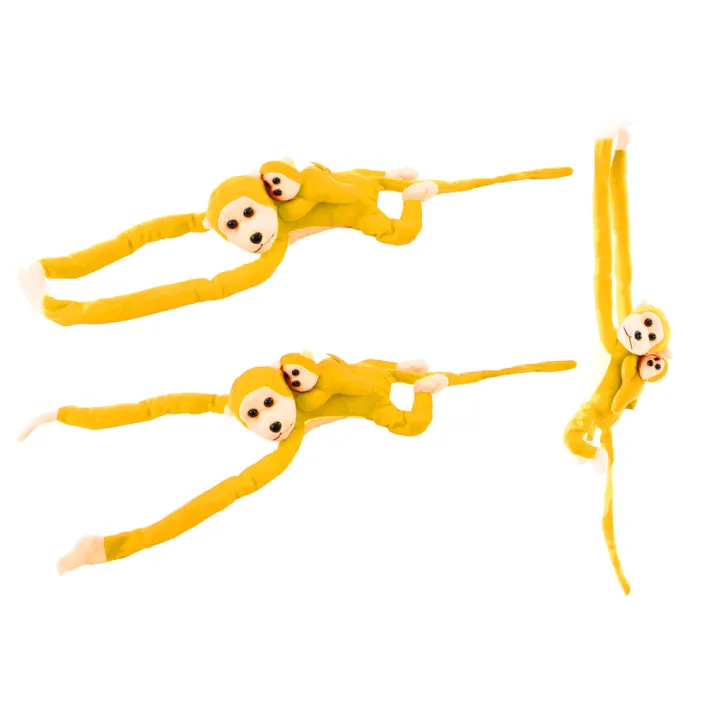 Mascot Plush Monkey with Baby, Yellow 90 cm Plīša rotaļlietas