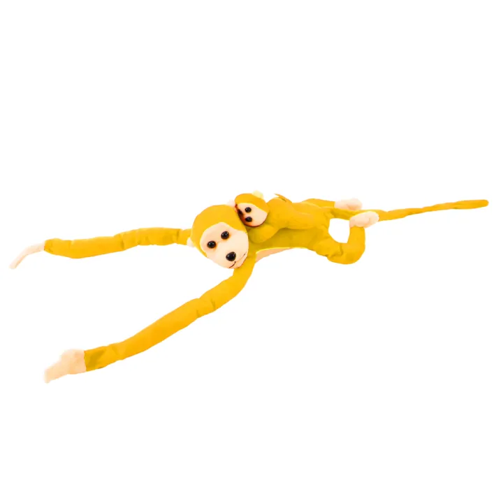 Mascot Plush Monkey with Baby, Yellow 90 cm Plīša rotaļlietas