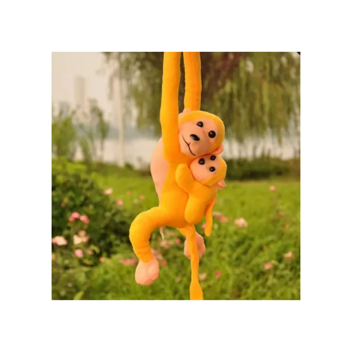 Mascot Plush Monkey with Baby, Yellow 90 cm Plīša rotaļlietas