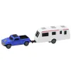 Set of Metal Car with Camper Trailer Blue Rotaļlietu automašīnas