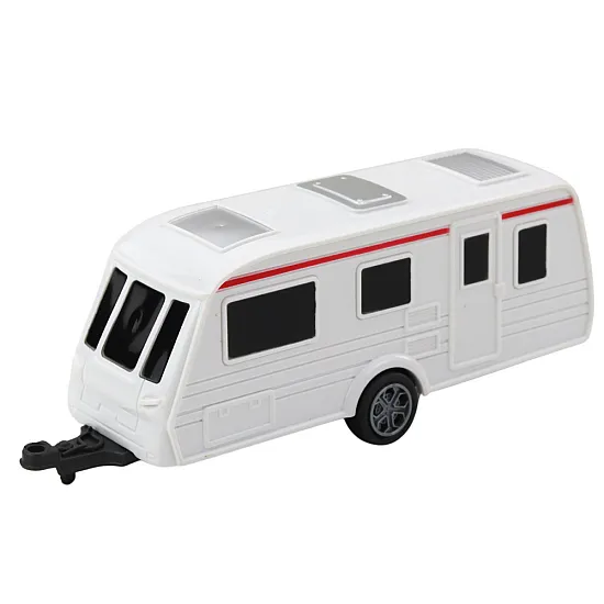 Set of Metal Car with Camper Trailer Blue Rotaļlietu automašīnas