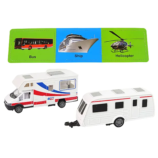Metal components Camper + Caravan Vehicle Set Rotaļlietu automašīnas