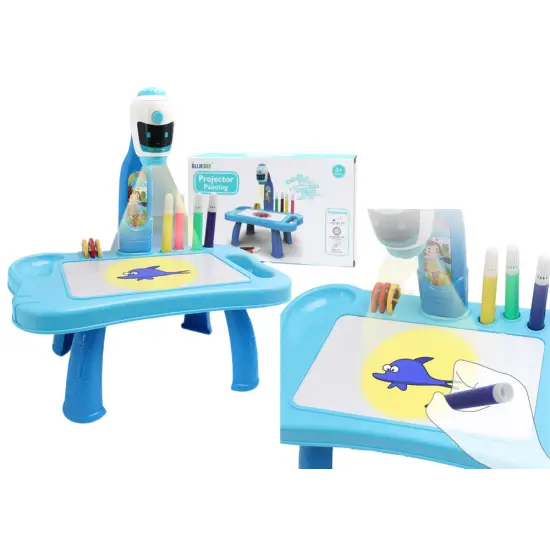 Mini zilais projektora galds 2in1 Saimnieki