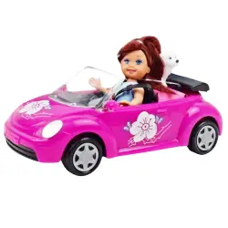 Mini leļļu auto, kabriolets suņu komplekts