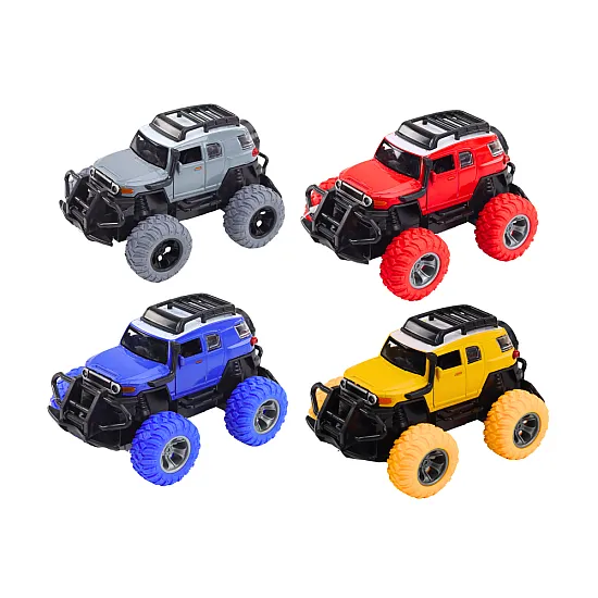 Off-Road Car 1:32 Metal Rubber Wheels Lights Sounds Drive Rotaļlietu automašīnas