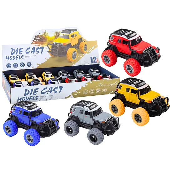 Off-Road Car 1:32 Metal Rubber Wheels Lights Sounds Drive Rotaļlietu automašīnas