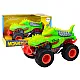 Off-Road Car Dinosaur T-Rex Lights Sounds Drive Green Rotaļlietu automašīnas