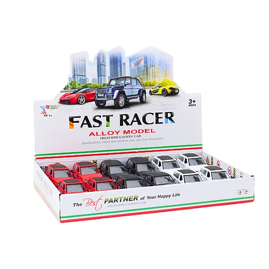 Passenger Car 1:36 Drive Metal Black White Red Rotaļlietu automašīnas