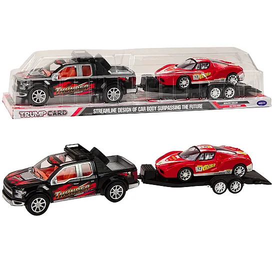 Pickup Truck With Tow Truck Semi-Trailer Sports Car Off-road Set Samochody-zabawki