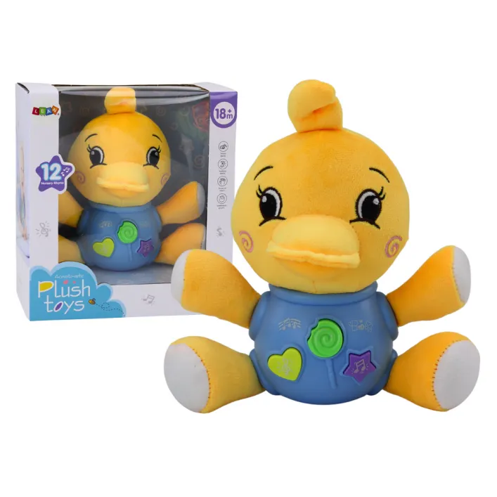 Plush Duck Interactive Plush Yellow Playing 19 cm Plīša rotaļlietas