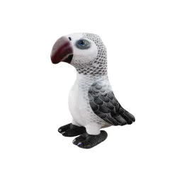 Plīša pelēkā papagailis talismans 20 cm