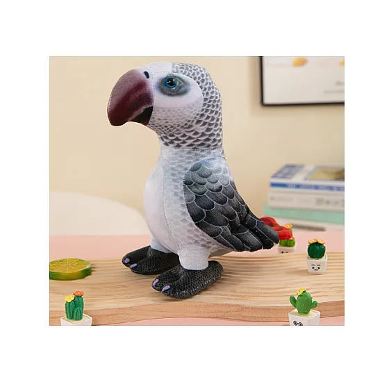 Plush Gray Parrot Mascot 20 cm Plīša rotaļlietas