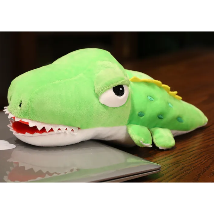 Plīša zaļš krokodils 30 cm