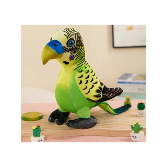 Plush Green Parrot Mascot 20 cm Plīša rotaļlietas