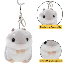 Plīša kāmja talismans atslēgu piekariņš pelēks 10cm