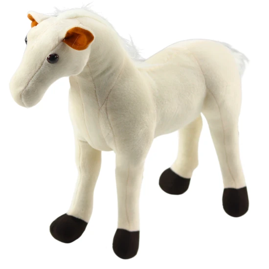 Plīša zirgs Plīša rotaļlieta talismans Mīļmantiņa balta 40cm x 37cm