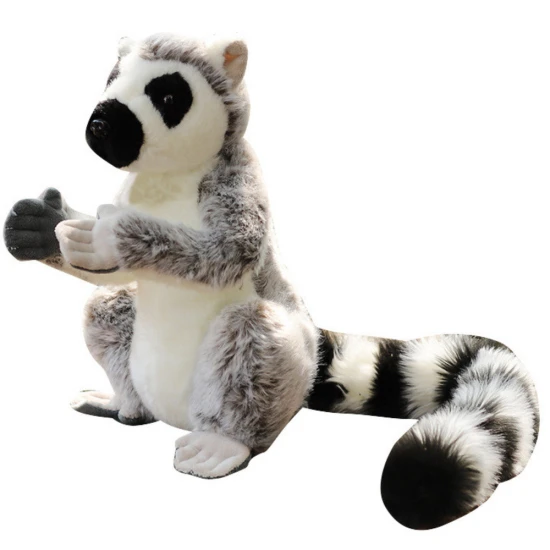 Plush Mascot Lemur Plushie Soft Gray 28cm Plīša rotaļlietas