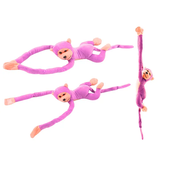 Plush Monkey Mascot with Sound, Pink 80 cm Plīša rotaļlietas